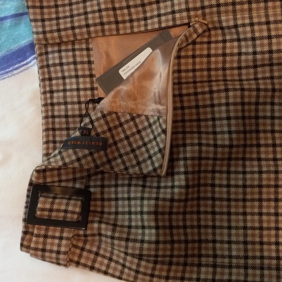 Really Wild wool brown and beige skirt. Size 14. NWT. - Picture 3 of 6